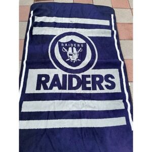 Vintage San Marcos Hometex Blanket Oakland Raiders NFL Official USA Blue/silver